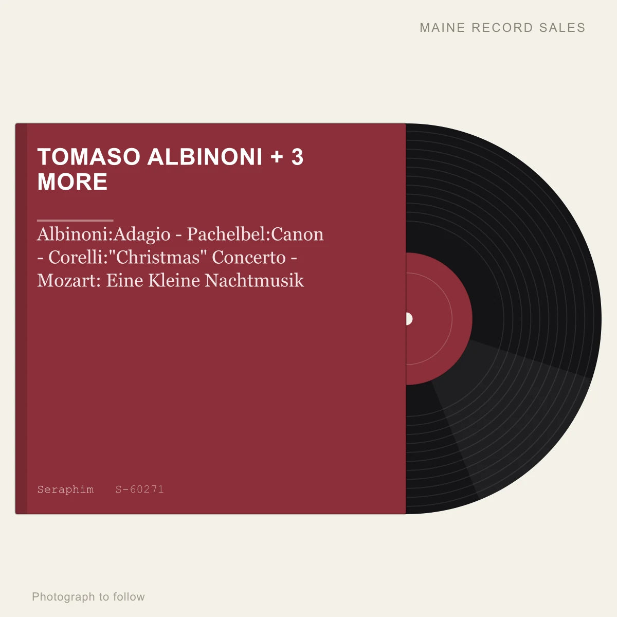 Tomaso Albinoni, Arcangelo Corelli, Johann Pachelbel, Wolfgang Amadeus Mozart - Albinoni:Adagio - Pachelbel:Canon - Core (placeholder, photograph to follow)
