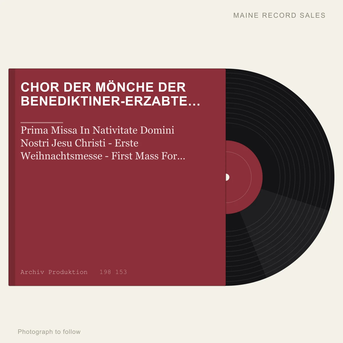 Chor Der Mönche Der Benediktiner-Erzabtei St. Martin, Beuron - Leitung: Pater Maurus Pfaff - Prima Missa In Nativitate D (placeholder, photograph to follow)