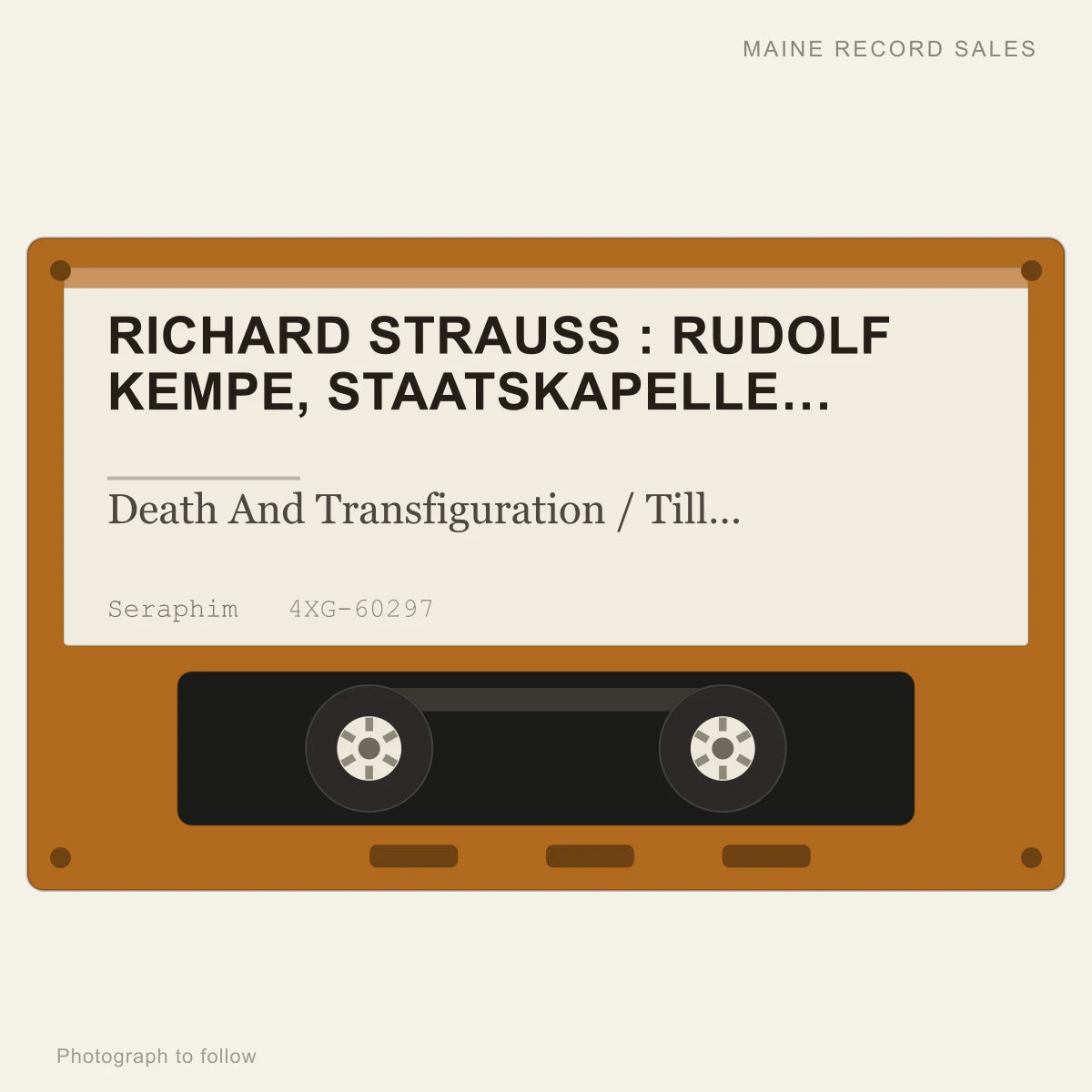 Richard Strauss : Rudolf Kempe, Staatskapelle Dresden - Death And Transfiguration / Till Eulenspiegel´s Merry Pranks / S (placeholder, photograph to follow)